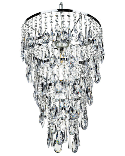 Lighting Pendant Lamp Silver Transparent Iron Faux Crystal Chandelier Glam Living Rooms