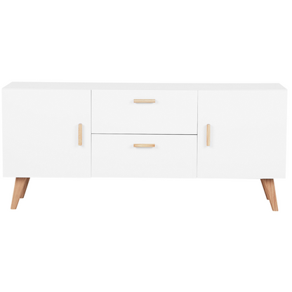 Nordic White Sideboard With Oak Legs 2 Drawers And 2 Cabinets Modern Scandinavian