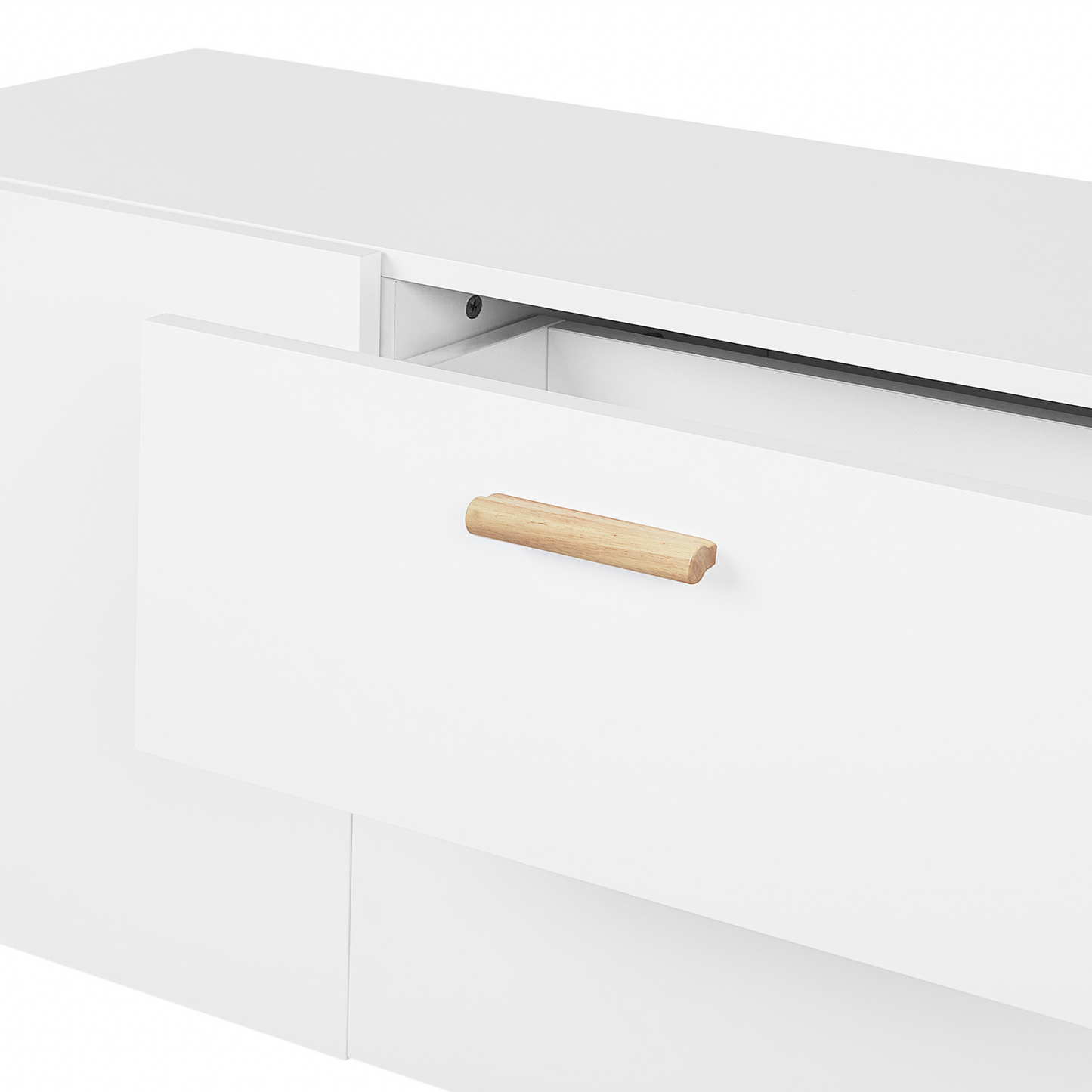 Nordic White Sideboard With Oak Legs 2 Drawers And 2 Cabinets Modern Scandinavian