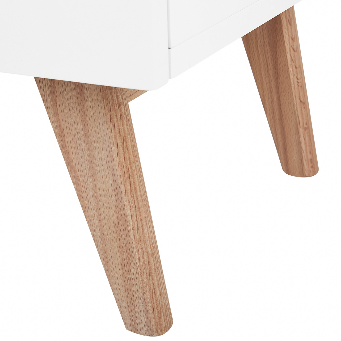 Nordic White Sideboard With Oak Legs 2 Drawers And 2 Cabinets Modern Scandinavian