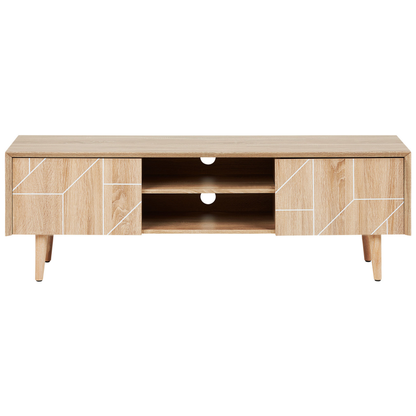 TV Stand Light Brown For 70 Inch TV With 2 Cabinets