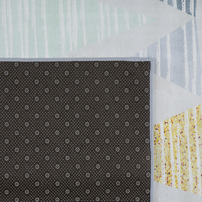 Area Rug Multicolor Geometric Distressed Pattern 80 x 150cm