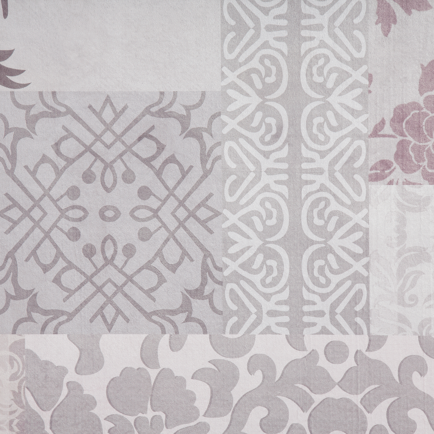 Rug Multicolour Grey Polyester 80 x 150 Low Pile Floral Pattern