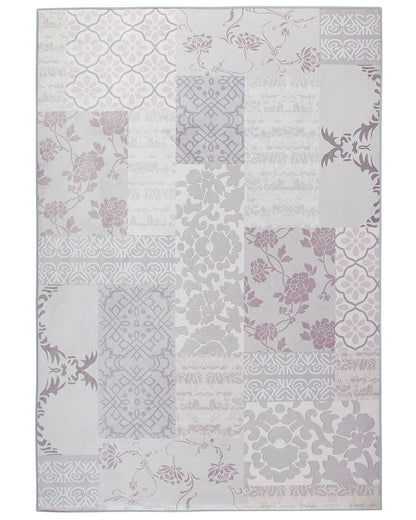 Rugs Multicolour Grey Polyester Rug 160 x 230 Low Pile Floral