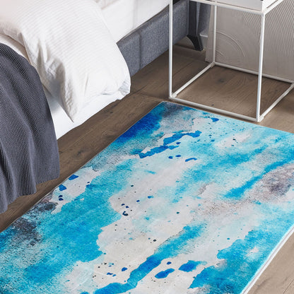 Multicolour Watercolour Abstract Area Rug 80 x 150cm