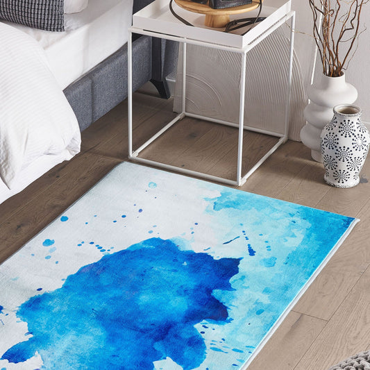 Area Rug Paint Splatter Multicolour 80 X 150cm Abstract Modern