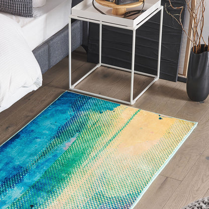 Modern Abstract Watercolour Area Rug Multicolour 80 x 150cm Durable Polyester