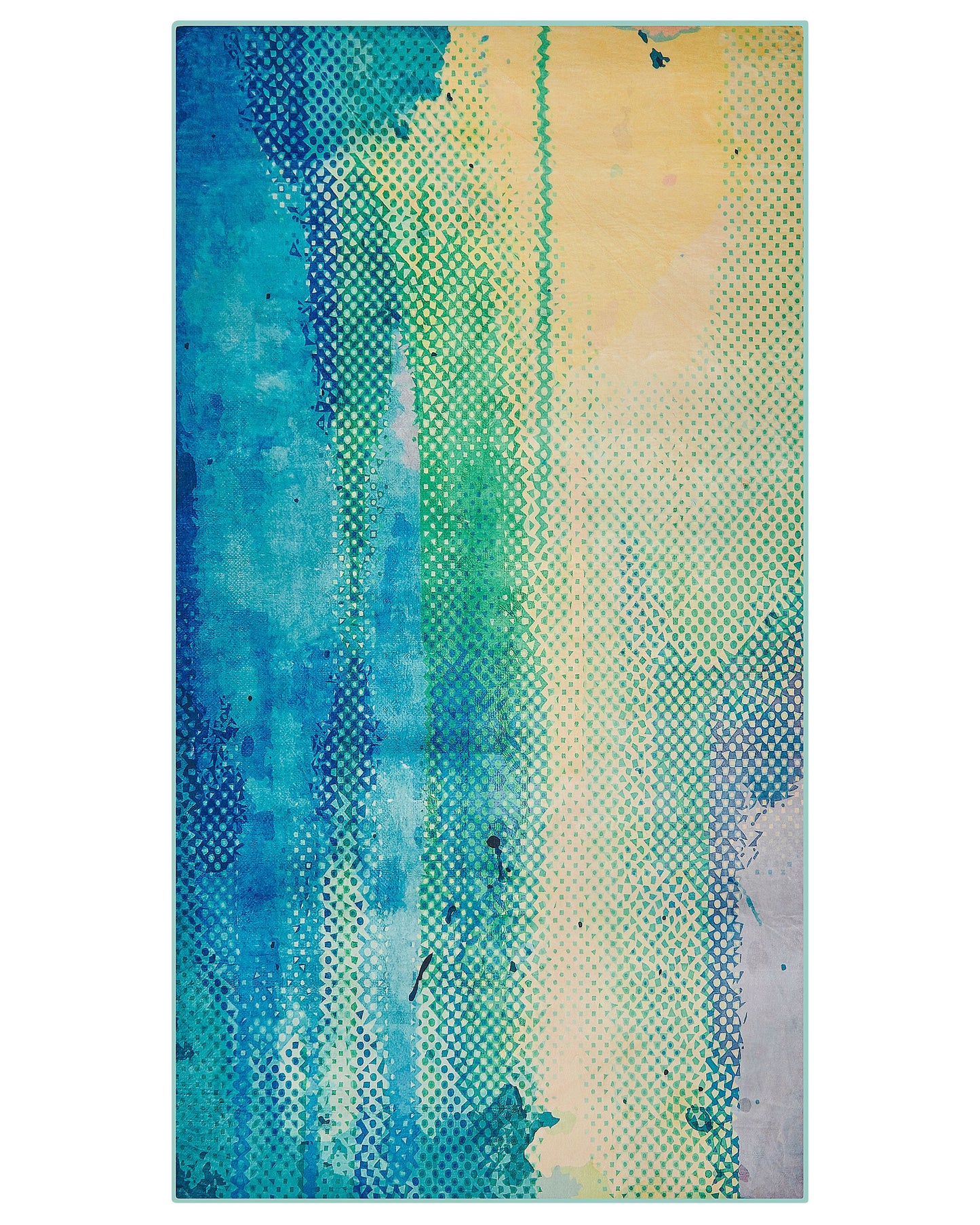 Modern Abstract Watercolour Area Rug Multicolour 80 x 150cm Durable Polyester