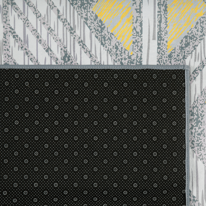 Geometric Grey And Yellow Rug 160 x 230cm Low Pile