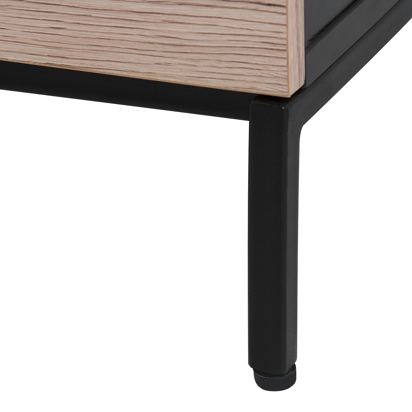 Nordic Wood TV Stand With Black Frame For 70 Inch TV, 2 Drawers