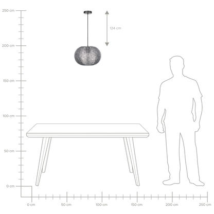 Pendant Lamp Silver Globe With Scale Copper Plates