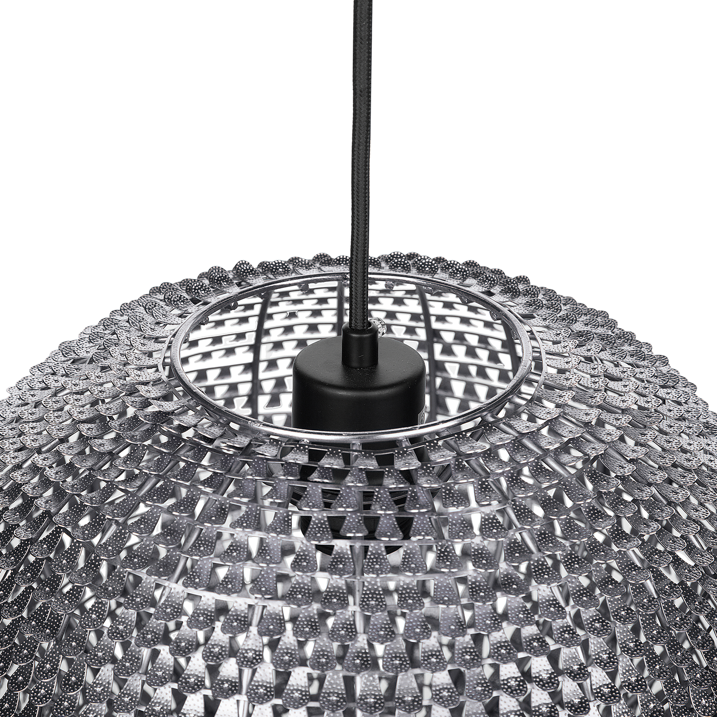 Pendant Lamp Silver Globe With Scale Copper Plates
