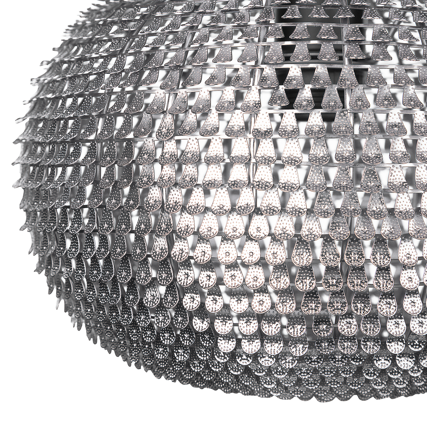 Pendant Lamp Silver Globe With Scale Copper Plates
