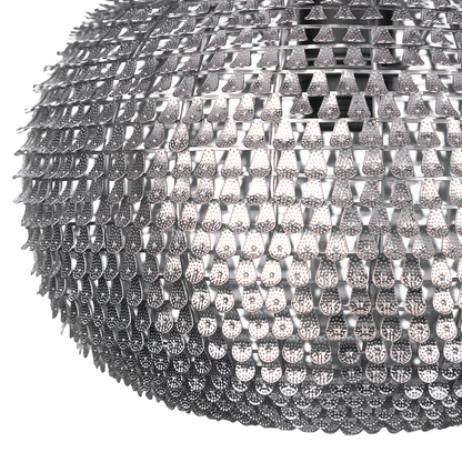 Pendant Lamp Silver Globe With Scale Copper Plates