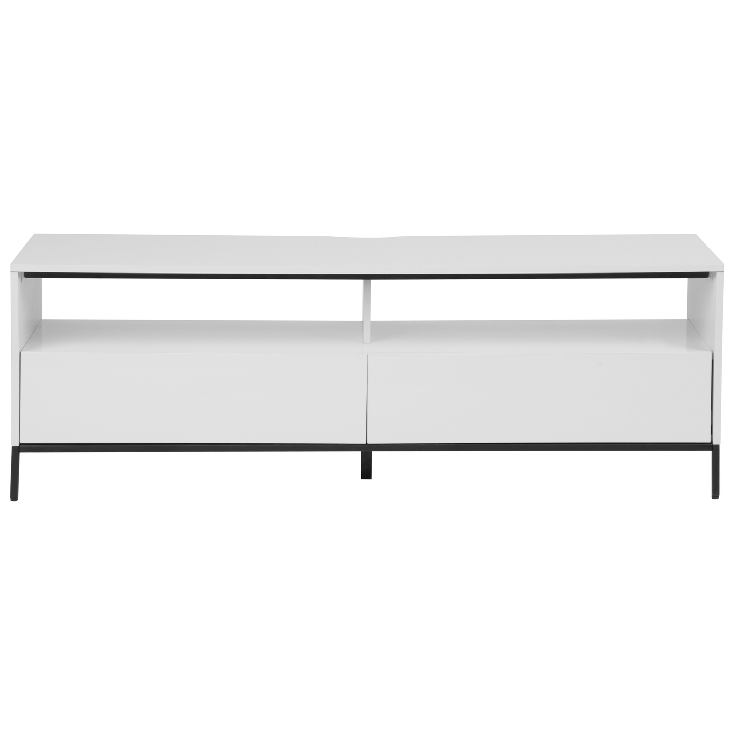 TV Stand White With LED For Up To 70 Inch TVs Two Drawers And Shelves