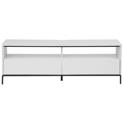 TV Stand White With LED For Up To 70 Inch TVs Two Drawers And Shelves