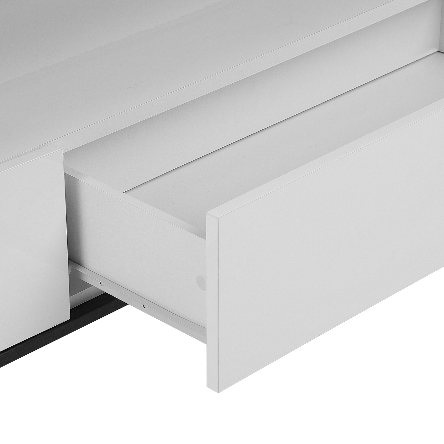 TV Stand White With LED For Up To 70 Inch TVs Two Drawers And Shelves