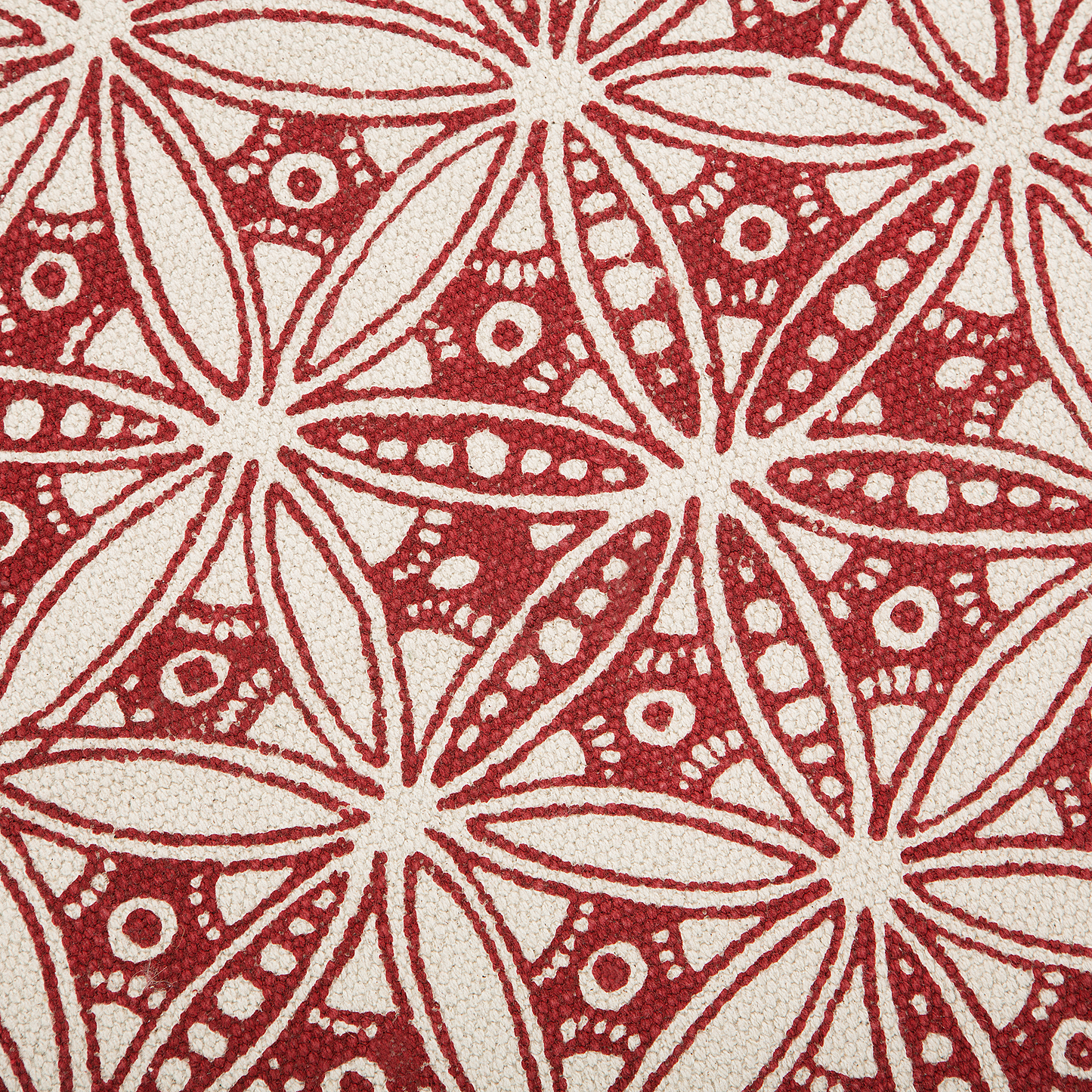 Mezitili Red Cotton Oriental Mandala Inspired Rug 120cm