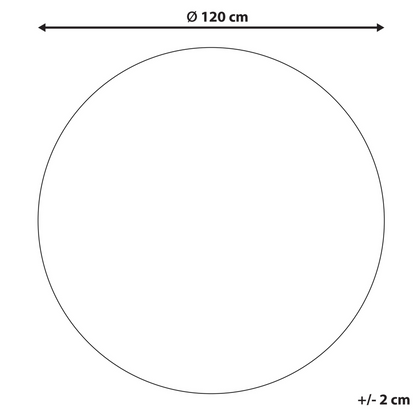 Black Cotton Round Oriental Area Rug 120cm