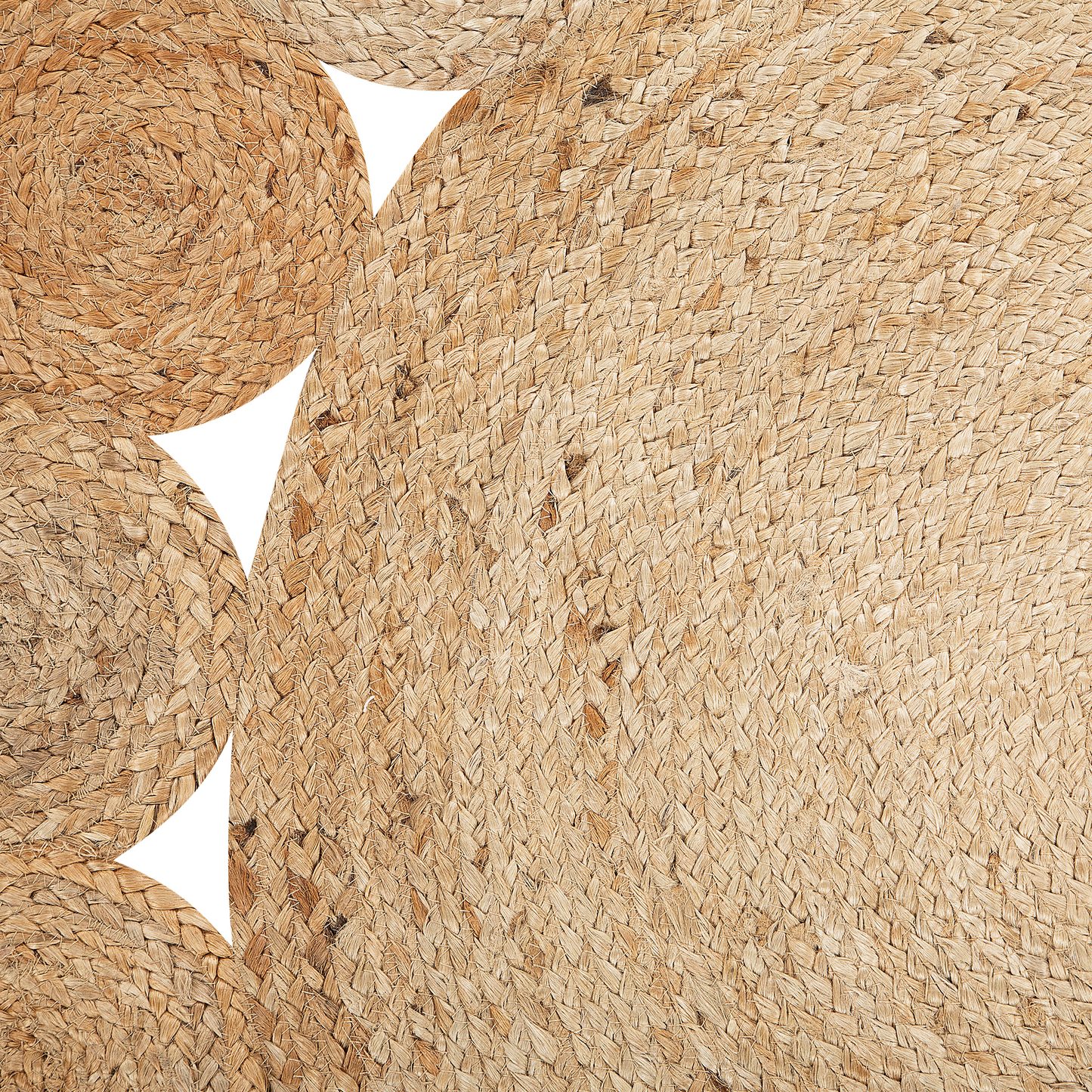 Beige Jute Round Area Rug 120cm Braided Boho