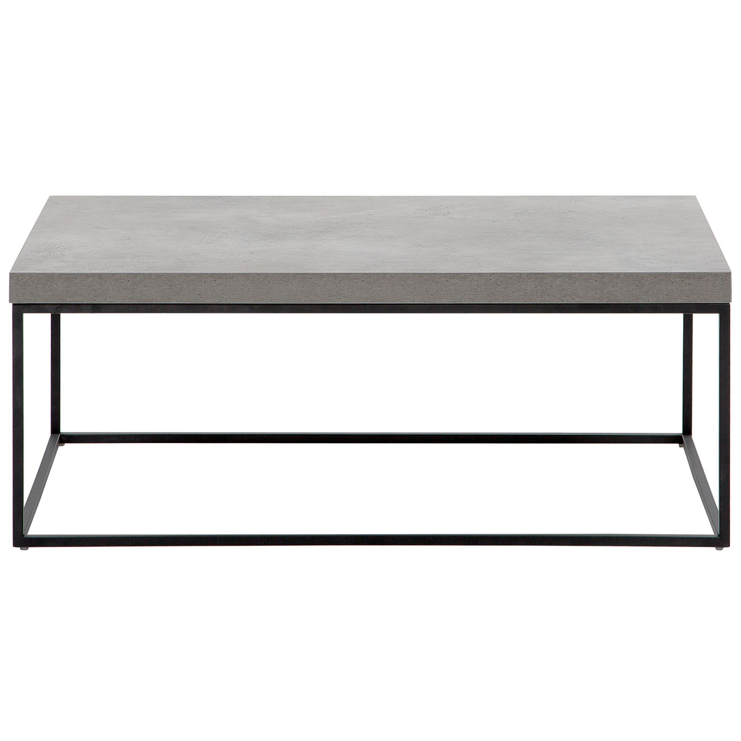 Industrial Glam Concrete Coffee Table Black Metal Legs 100 x 60