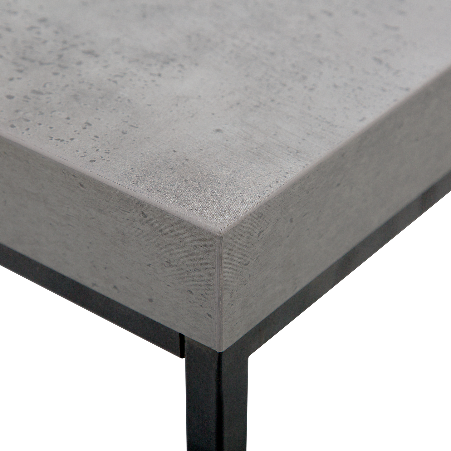 Industrial Glam Concrete Coffee Table Black Metal Legs 100 x 60