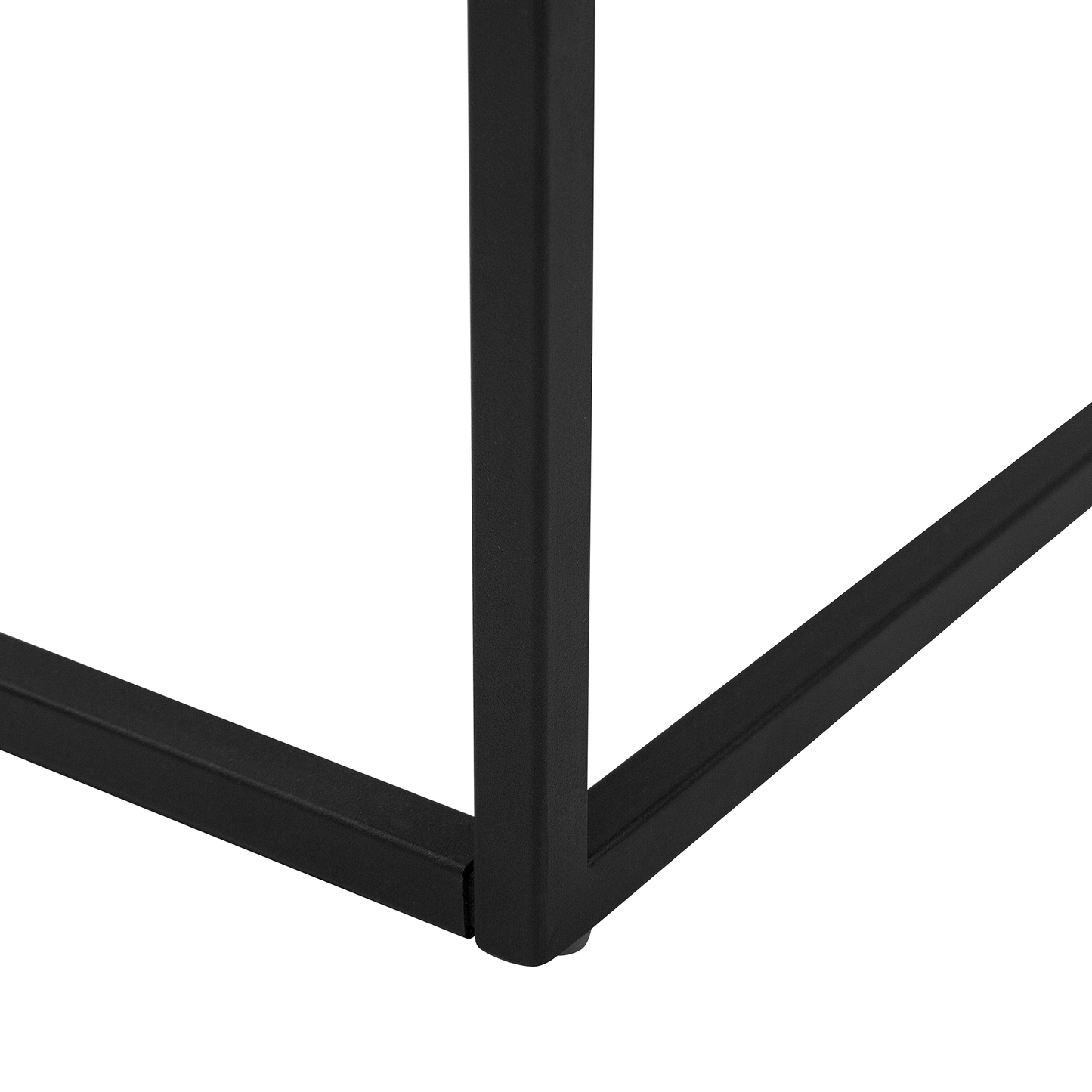 Side Table Dark Brown Top Black Legs 60 x 60 Industrial