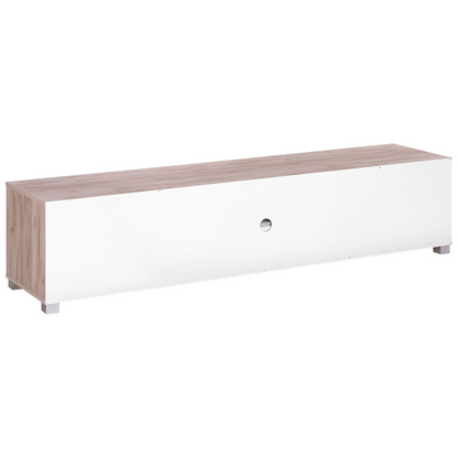 Minimalist TV Stand Light Brown White For 81 Inch TV Cable Management