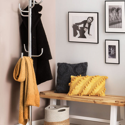 Coat Stand Silver Steel Freestanding Jacket Rack