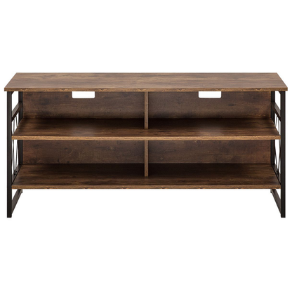 TV Stand Cabinet Brown Metal And Particle Board 4 Shelves