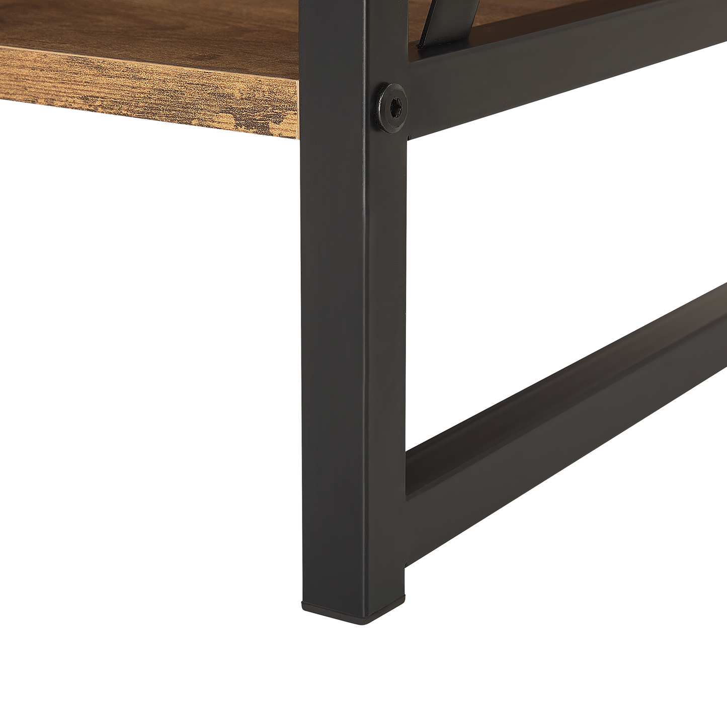 TV Stand Cabinet Brown Metal And Particle Board 4 Shelves