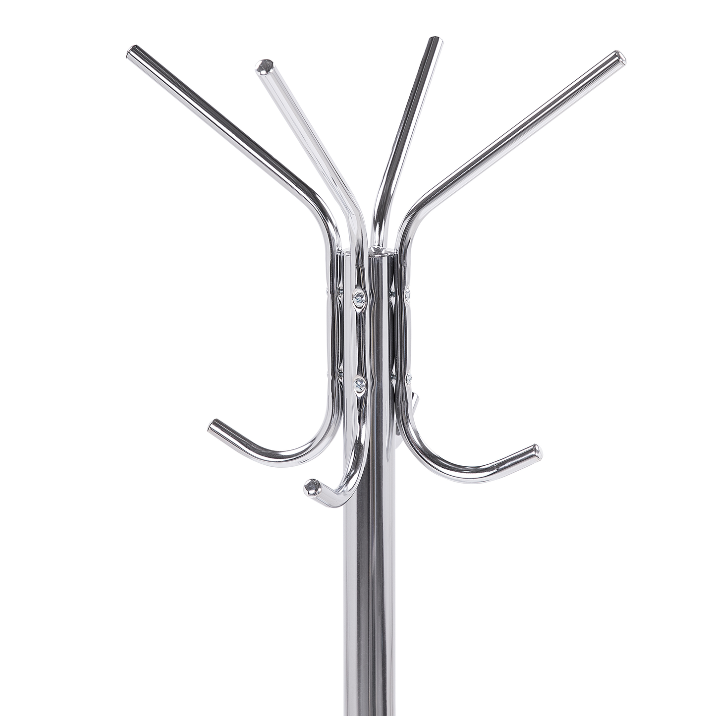 Industrial Coat Stand Silver Steel Freestanding Rack for Hallways and Entryways Modern