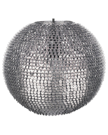 Silver Globe Pendant Light With Scale Shade
