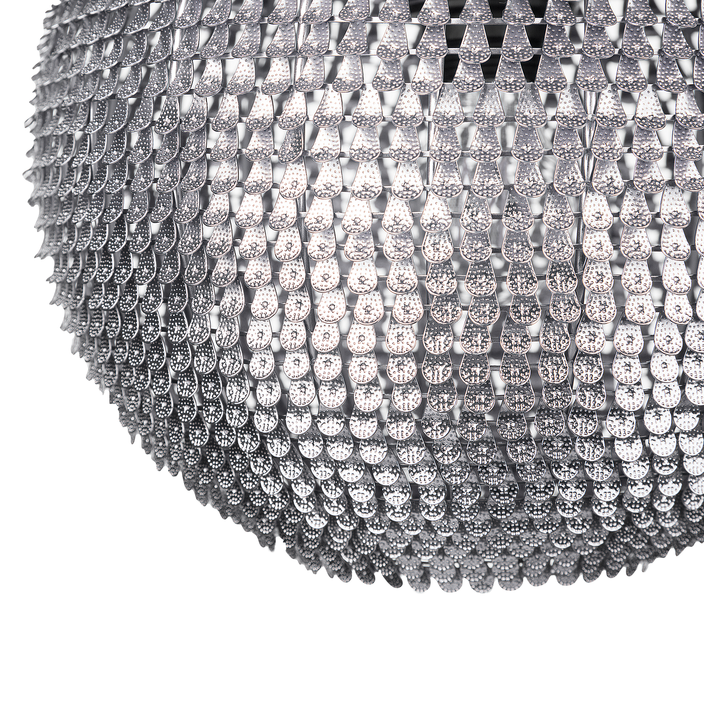 Silver Globe Pendant Light With Scale Shade