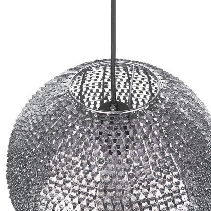 Silver Globe Pendant Light With Scale Shade