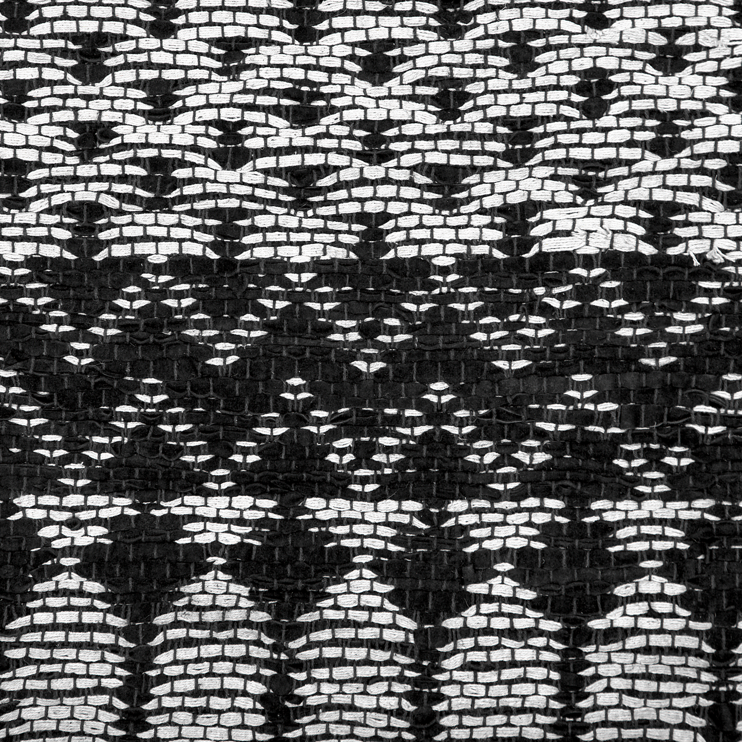 Hand Loomed Leather Rug Black White Rectangle 80 x 150