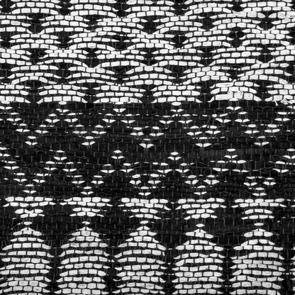 Hand Loomed Leather Rug Black White Rectangle 80 x 150
