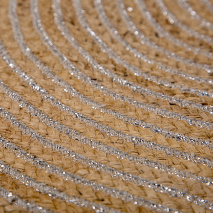 Beige Round Area Rug 140cm Boho Rustic Spiral Braided Jute Eco Friendly