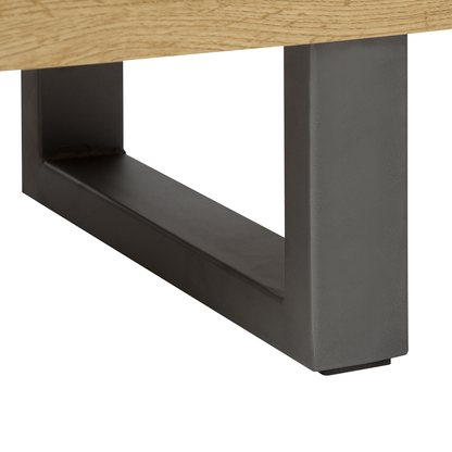 Home Sideboard 2 Door Light Brown Sled Base Aluminium Handles