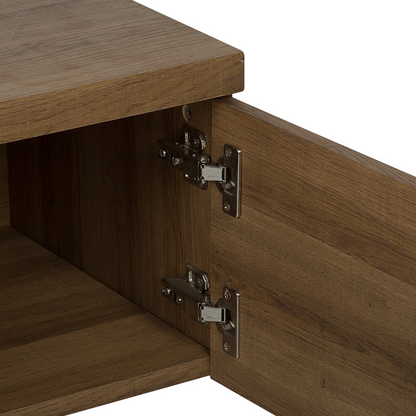 Your TV Stand Dark Brown With Grey Metal Base Cable Management