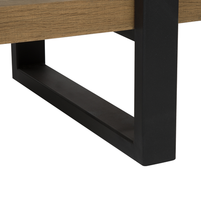 3 Tier Bookcase Dark Brown With Black Metal Frame