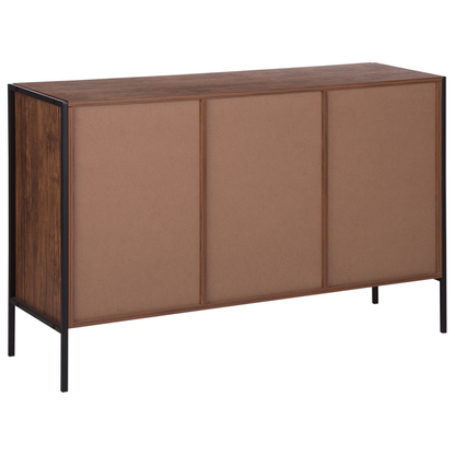 Industrial Sideboard Dark Brown Black With Drawers