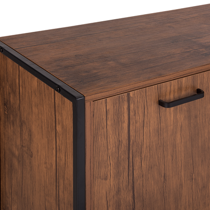 Industrial Sideboard Dark Brown Black With Drawers