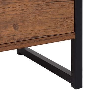 Industrial Bookcase With Drawers Dark Brown Frame 158 x 61cm