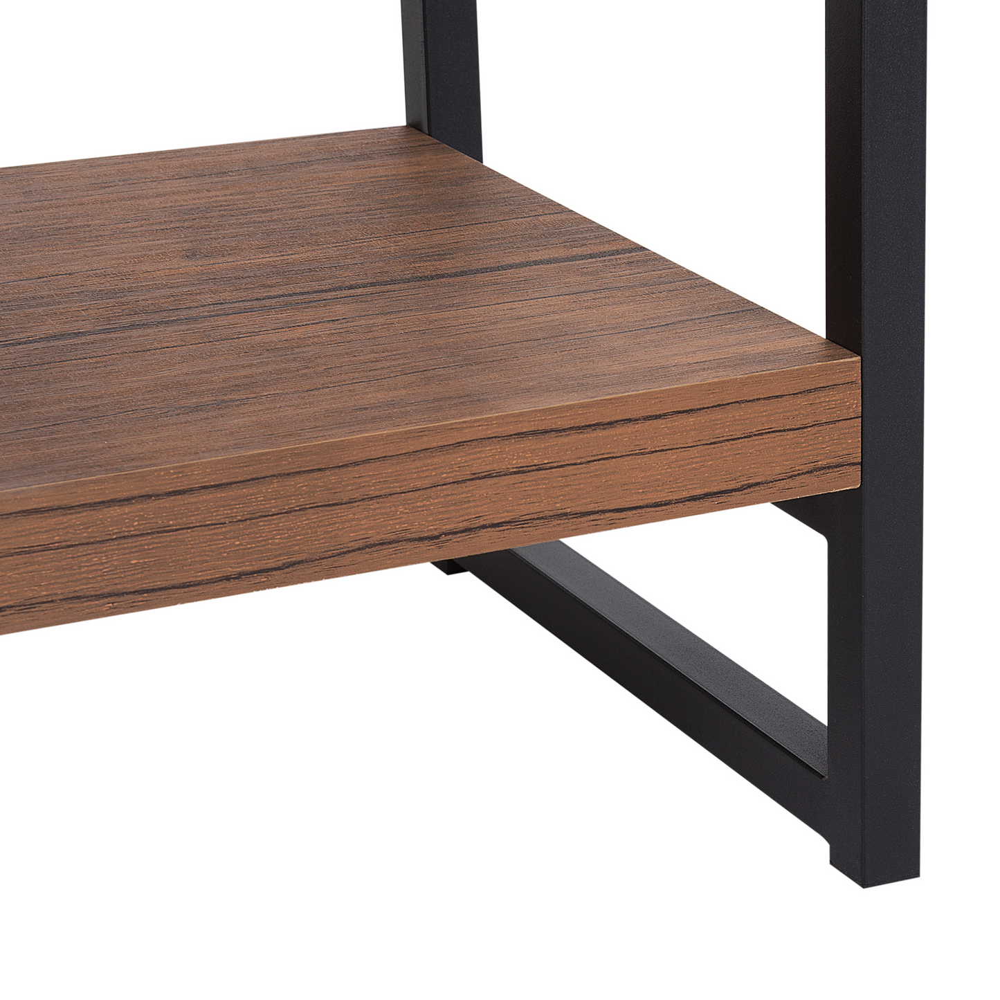 Industrial Bookcase Dark Brown And Black Metal Frame 155 x 100cm Thick Shelves