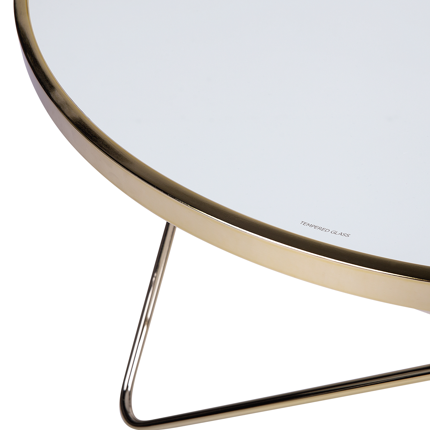 Lux White Glass Top Coffee Table With Gold Hairpin Legs 80cm