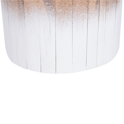 Teak Bedside Table Rustic 30cm Light Brown White