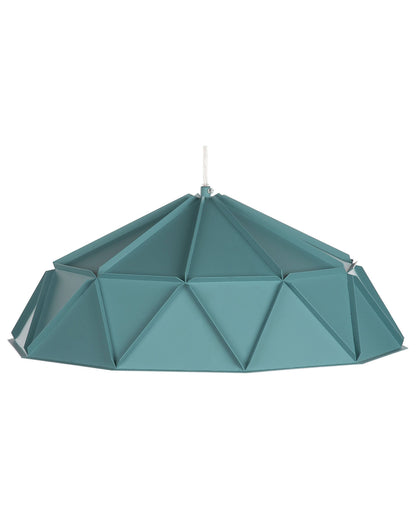 Turquoise Geometric Metal Pendant Lamp 1 Light Modern Minimalist Style For Living Rooms