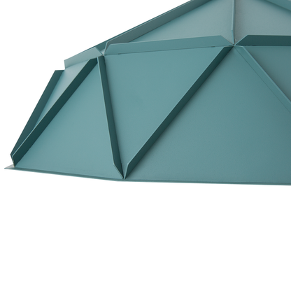 Turquoise Geometric Metal Pendant Lamp 1 Light Modern Minimalist Style For Living Rooms