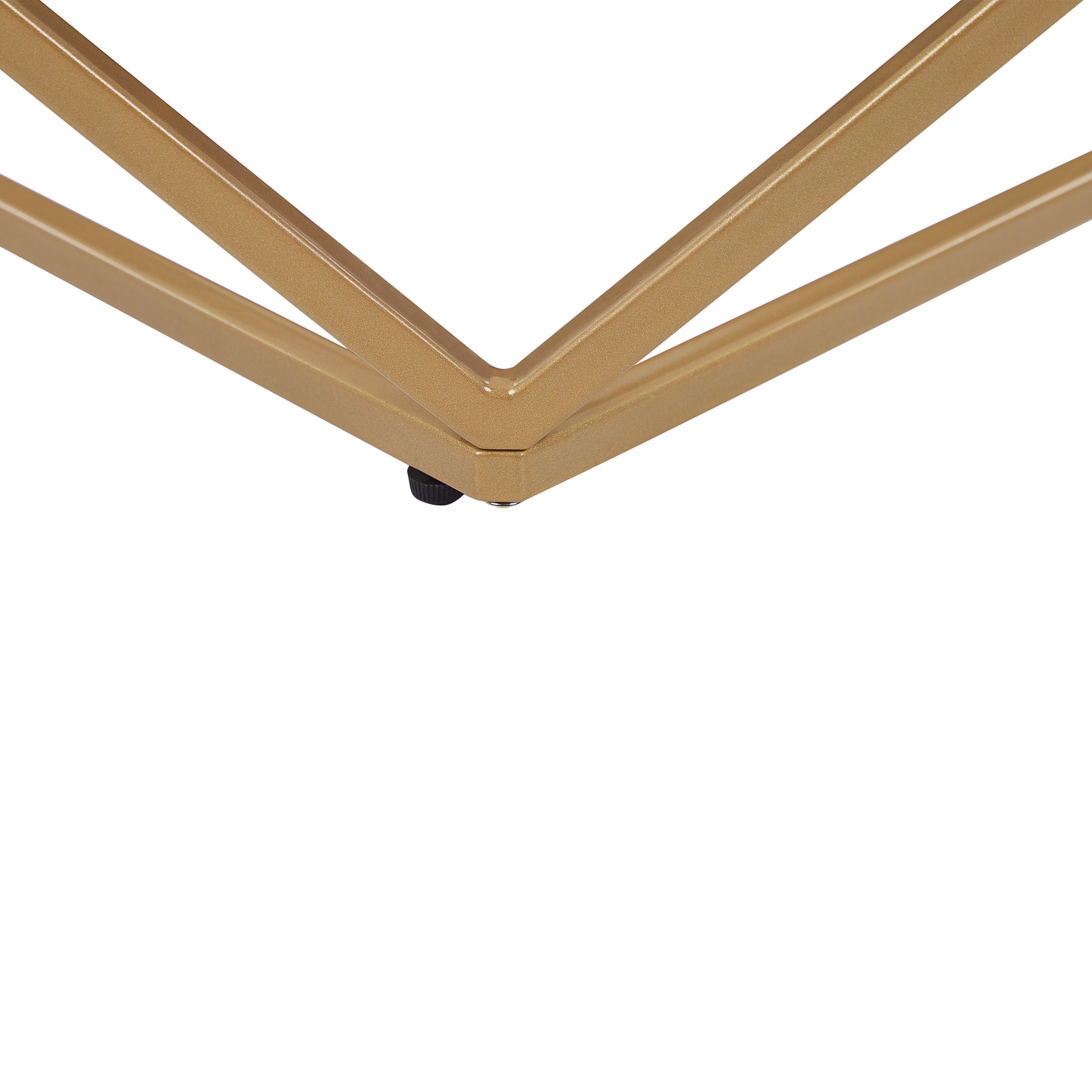Coffee Table Beige Marble Finish Gold Metal Base 80 x 80cm